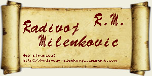 Radivoj Milenković vizit kartica